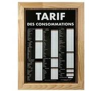 Panneau Double Face "TARIF DES CONSOMMATIONS" traditionnel 60 x 40 cm Interface PLV 5