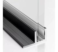 Panneau Douche Fixe En Verre 8 10 12 Mm Canal F, Cabines Douche En Aluminium, Canaux Séparation Porte Panneau Porte Sans Cadre, Supports Stabilisation Portes Salle Bain(For 8mm glass,L 100cm/39.4in)