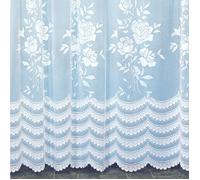 Panneau droit roses en dentelle modulable avec ruban fronceur Blanc 175x180 cm