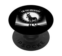 Panneau drôle d'âne « I'm The Greatest Silhouette Proud Donkey » PopSockets PopGrip Adhésif