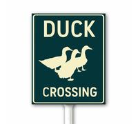 Panneau « Duck Crossing », « Slow Down for the Ducks Saké », panneau de sécurité routière, panneau d'avertissement amusant pour animaux, plaque en aluminium de 20 x 30 cm avec piquet extérieur pour