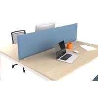 Panneau-écran acoustique Moody pour bureau bench L.120 cm ? Tissu Bleu - Fixation Noire