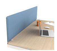 Panneau-écran acoustique Moody pour bureau L. 160 x l. 40 cm - Tissu Bleu - Fixation Alu