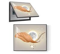 Panneau électrique avec support hydraulique rabattable pour un accès facile, impression d'art à suspendre au mur dans un cadre noir, décoration d'intérieur