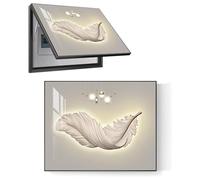 Panneau électrique avec support hydraulique rabattable pour un accès facile, impression d'art à suspendre au mur dans un cadre noir, décoration d'intérieur