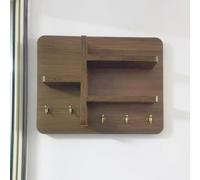 Panneau électrique pour boîte de disjoncteur - Plaque de compteur décorative en bois avec couvercle rabattable et panneau perforé d'étagère
