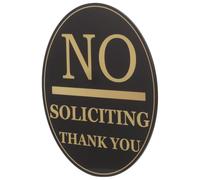 Panneau Élégant Interdiction de Solliciter en Acrylique Noir | Usage Extérieur, Étanche, Avertissement Clair, Installation Facile, pour Maison, Porte et Commerces