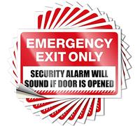 Panneau « Emergency Exit Only », « Security Alarm Will Sound If Door Opened », « Cottage Core Decorations » en vinyle imperméable et amovible (8 x 12 cm)