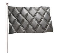 Panneau en acier gaufré avec drapeau à motif diamant 0,9 x 1,5 m pour extérieur, jardin, bannière, décoration pour cour, porche, pelouse, ferme