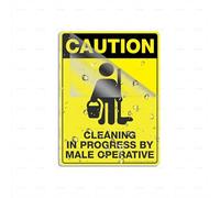Panneau en acrylique avec inscription « Caution Cleaning In Progress By Male Operative » - 15,2 x 20,3 cm - Autocollant - Design moderne - Facile à installer