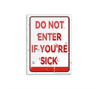 Panneau en acrylique avec inscription « Warning Do Not Enter If You'Re Sick Quarantine » - Pour intérieur ou extérieur - Avis de santé et de sécurité - Autocollant pour porte ou mur - 15,2 x 20,3 cm