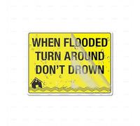 Panneau en acrylique avec inscription « When Flooded Turn Around Dont Drown » pour porte ou mur 15,2 x 20,3 cm