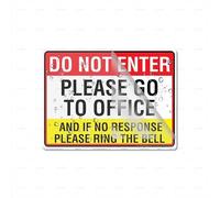 Panneau en acrylique « Do Not Enter Please Go To Office » - Longue durée - Avec ruban adhésif puissant et propre au dos - 15,2 x 20,3 cm