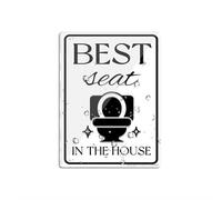 Panneau en acrylique pour mur « Best Seat In The House » - Panneau mural ou de porte amusant - Rappel pour la maison - Longue durée - Avec ruban adhésif double face à l'arrière - 15,2 x 20,3 cm