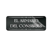 Panneau en acrylique pour mur espagnol El Armario Del Conserjes Plaque murale ou de porte en acrylique avec adhésifs puissants pour porte, bureau, entreprise, maison, extérieur 25,4 x 7,6 cm