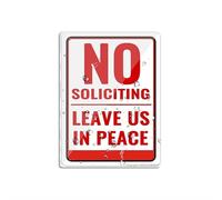 Panneau en acrylique pour mur « No Soliciting Leave Us In Peace » - Longue durée - Avec ruban adhésif double face au dos - 15,2 x 20,3 cm