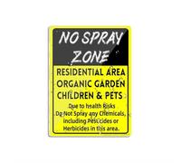 Panneau en acrylique pour mur sans pulvérisation Zone résidentielle Jardin biologique Plaque d'avis enfants et animaux domestiques Plaque en aluminium autocollant pour porte ou mur 15,2 x 20,3 cm