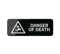 Panneau en acrylique pour Walldanger Of Death Health And Safety - 22,9 x 7,6 cm - Autocollant - Design moderne - Facile à installer