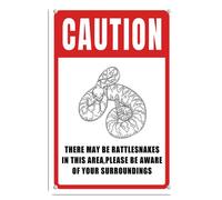Panneau en aluminium avec inscription « Caution There May Be Rattlesnakes In Area » - 14 x 20 cm - Décoration murale pour intérieur/extérieur