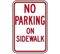 Panneau en aluminium avec inscription « No Parking On Sidewalk » - Panneau décoratif pour extérieur et intérieur - 40,6 x 30,5 cm