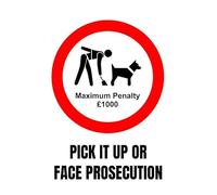 Panneau en aluminium avec inscription « Pick it up or face prosecution » - 20,3 x 30,5 cm - Décoration murale pour intérieur/extérieur