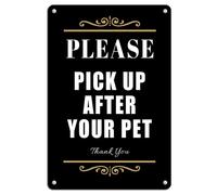 Panneau en aluminium avec inscription « Please Pick Up After Your Pet » - 20,3 x 30,5 cm - Décoration murale pour intérieur/extérieur