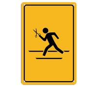 Panneau en aluminium avec inscription « Running With Scissors Crossing » - 20,3 x 30,5 cm - Décoration murale pour intérieur/extérieur