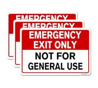 Panneau en aluminium « Emergency Exit Only Not for General Use » - 20,3 x 30,5 cm - No Trespassing