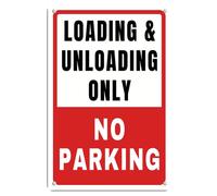 Panneau en aluminium Loading And Unloading Zone No Parking - 14 x 20 cm - Décoration murale pour intérieur/extérieur