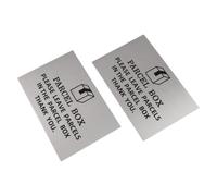 Panneau en aluminium pour boîte à colis 15 x 10 cm, plaque d'avis de | Lot de 2 étiquettes de collecte de courrier résistantes à la rouille pour porte, mur, clôture, argent