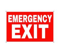 Panneau en aluminium pour sortie de secours 14 x 20 cm Décoration murale pour intérieur/extérieur