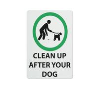 Panneau en aluminium réfléchissant « Clean Up After Your Dog » - 30,5 x 20,3 cm - Protection contre les UV, imperméable, résistant aux intempéries et à la décoloration - 4 trous pré-percés