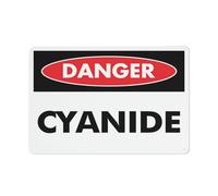 Panneau en aluminium réfléchissant « Danger Cyanure » - 30,5 x 20,3 cm - Protection contre les UV, imperméable, résistant aux intempéries et à la décoloration - 4 trous pré-percés