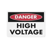 Panneau en aluminium réfléchissant « Danger High Voltage » - 30,5 x 20,3 cm - Protection contre les UV, imperméable, résistant aux intempéries et à la décoloration - 4 trous pré-percés