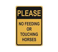 Panneau en aluminium réfléchissant « Please No Feeding Or Touching Horses » - 30,5 x 20,3 cm - Protection contre les UV, imperméable, résistant aux intempéries et à la décoloration - 4 trous