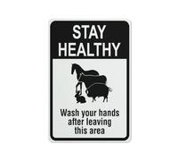 Panneau en aluminium réfléchissant « Stay Healthy Wash You Hands After Leaving This Area » - 30,5 x 20,3 cm - Protection contre les UV, imperméable, résistant aux intempéries et à la décoloration - 4