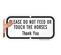 Panneau en aluminium robuste avec inscription « Please Do Not Feed Or Touch The Horses, Thank You », 63 mm, 30,5 x 15,2 cm