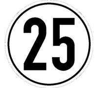 Panneau en aluminium vitesse maximale 25 km/h 200 mm