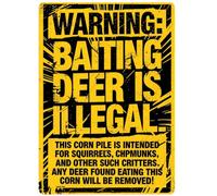 Panneau en aluminium « Warning Baiting Deer » - 20,3 x 30,5 cm - Idéal pour les chasseurs et la décoration extérieure. Ouvrir dans un nouvel onglet.