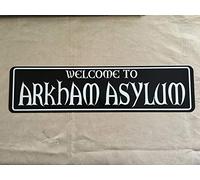 Panneau en aluminium « Welcome to Arkham Asile » - 15,2 x 61 cm - Décoration d'intérieur - Plaque de rue - 10 x 40 cm