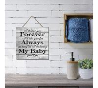 Panneau en bois à suspendre avec citation personnalisée « I'll Love You Forever I'll Like You for Always As Long As I'm Living My Baby You'll Be » - 30,5 x 30,5 cm