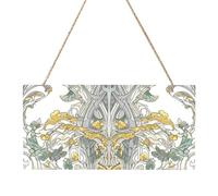 Panneau en bois à suspendre - Motif graphique gris - Rectangulaire à suspendre - Bannières en bois avec cordes pour Halloween, Noël, vacances, décoration d'intérieur