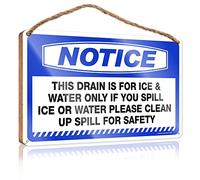 Panneau en bois amusant avec inscription « This Drain Is For Ice & Water Only If You » - Décoration de ferme pour la maison et la piscine (15 x 28 cm)