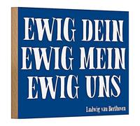 Panneau en bois avec citation de Beethoven - Décoration murale romantique - 18 x 12 cm
