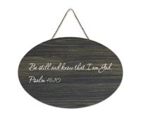 Panneau en bois avec citations inspirantes avec verset de la Bible, Be Still And Know That I Am God. Psaume 46:10 - Panneau en bois de ferme avec dicton positif - Décoration murale pour bureau, porte