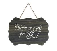 Panneau en bois avec citations inspirantes avec verset de la Bible, « Children Are A Gift from God Farmhouse », panneau en bois avec dicton positif, décoration murale pour bureau, porte, décoration
