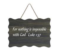 Panneau en bois avec citations inspirantes avec verset de la Bible, pour rien n'est impossible avec Dieu, Luke 1:37, panneau en bois de ferme, dicton positif, décoration murale pour bureau, porte, mur