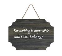 Panneau en bois avec citations inspirantes avec verset de la Bible, pour rien n'est impossible avec Dieu, Luke 1:37, panneau en bois de ferme, dicton positif, décoration murale pour bureau, porte, mur
