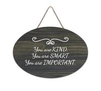 Panneau en bois avec citations inspirantes avec verset de la Bible « You Are Kind You Are Smart You Are Important » - Panneau en bois de ferme avec dicton positif - Décoration murale pour porte de