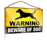 Panneau en bois avec inscription « Beware Of Dog » - Décoration pour adolescents - 20 x 30 cm